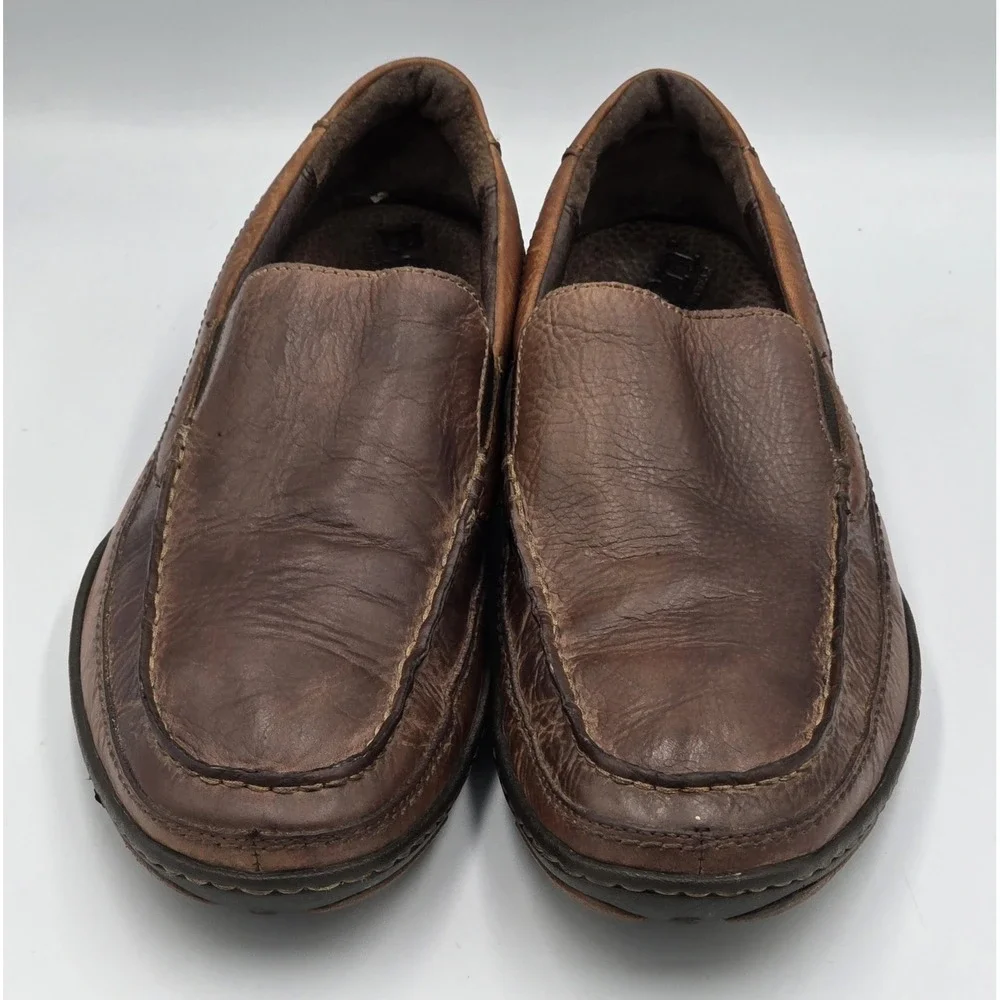 Born‎ Men's Brown Leather Slip-On Loafer Casual Boat Shoes Size US 9 M EU 42.5